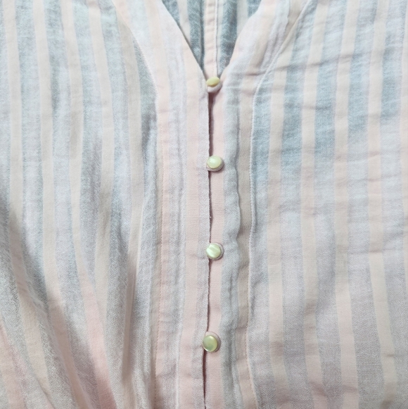Rails Thea Button Front Blouse Blush Shadow Stripe Pink Size Small - Picture 4 of 7